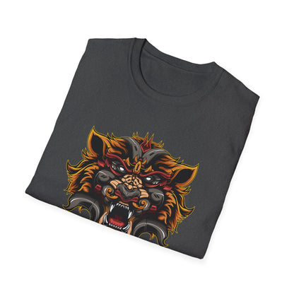 Fierce Mythic Cyber Warrior T-Shirt: Epic Japanese Beast Graphic Tee | Unleash Power & Style for Gamers & Streetwear
