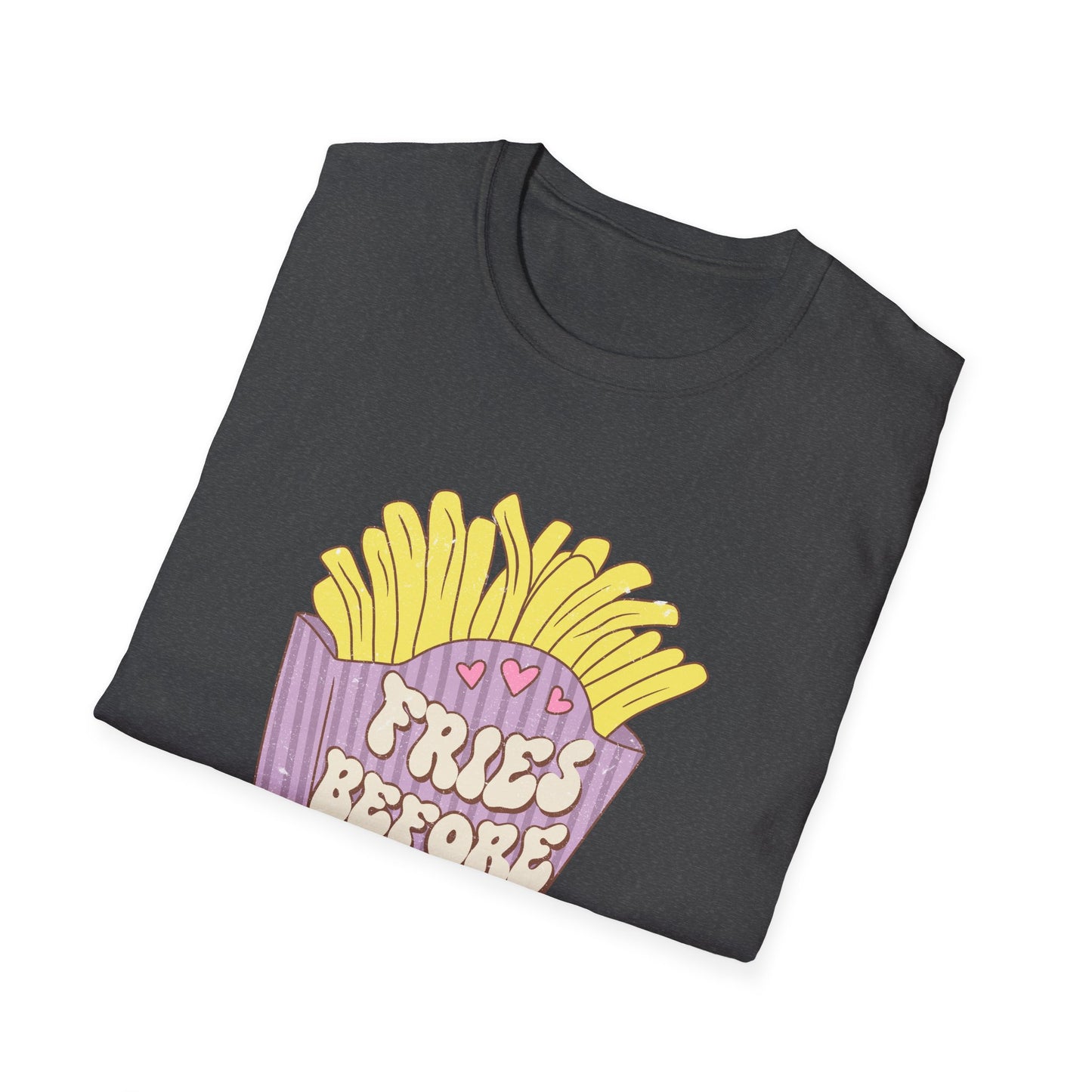Hilarious "Fries Before Guys" T-Shirt | Trendy Retro Foodie Tee for Women, Bachelorette Parties & Best Friend Gifts