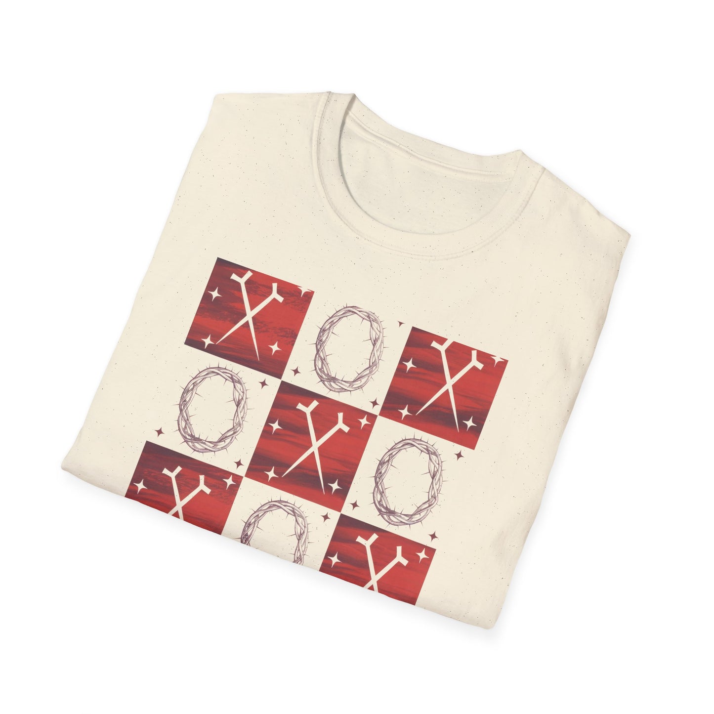 Meaningful Christian 'Original Love Letters' T-Shirt | Unique Cross & Crown of Thorns Design - Faith Tic-Tac-Toe Apparel