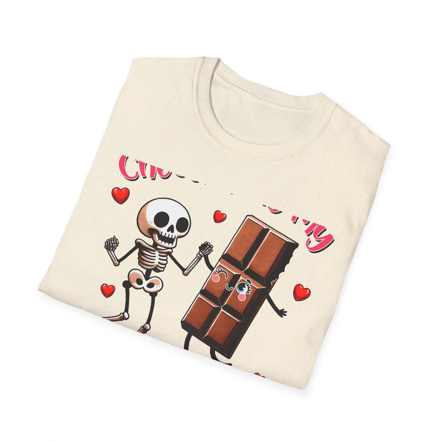Funny Skeleton & Chocolate Valentine T-Shirt - Adorable 'Chocolate is My Valentine' Tee for Sweethearts & Singles