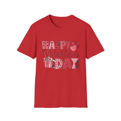 Charming Happy Valentine's Day T-Shirt | Sweet Hearts, Balloons & Rose Tee | Perfect Romantic Gift for Her