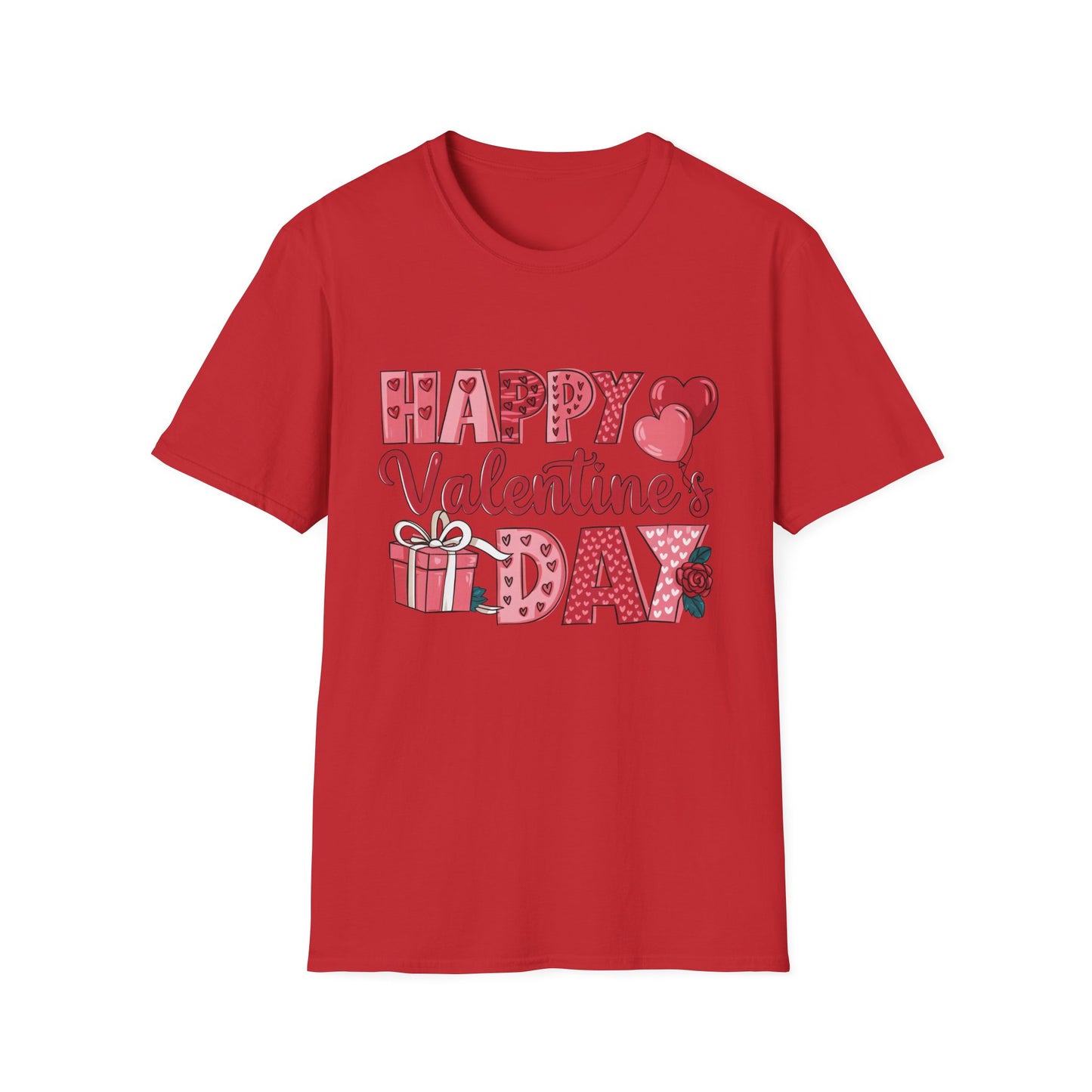 Sweet Happy Valentine's Day T-Shirt | Charming Hearts, Balloons & Gift Design Tee | Perfect for Romantic Celebrations & Love Gifts