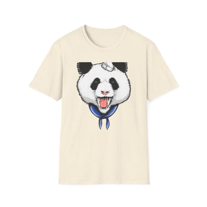Fierce Sailor Panda T-Shirt | Unique Nautical Roaring Animal Graphic Tee for Bold Style
