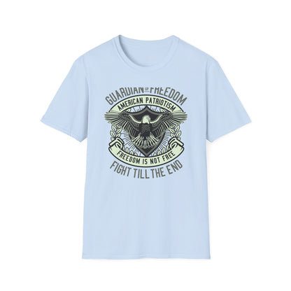 Bold Guardian of Freedom American Patriotism T-Shirt - Majestic Eagle 'Freedom Is Not Free' USA Graphic Tee for Proud Americans