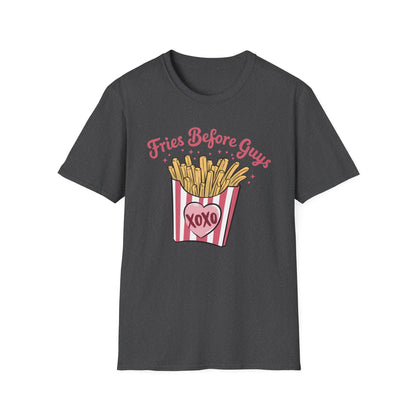 Must-Have 'Fries Before Guys' T-Shirt - Cute French Fry Tee for Sassy Women & Galentine's Day Fun!