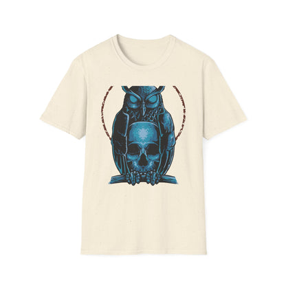 Epic Mystic Owl & Skull T-Shirt – Striking Gothic Wisdom Tee | Unique Dark Fantasy Apparel Gift