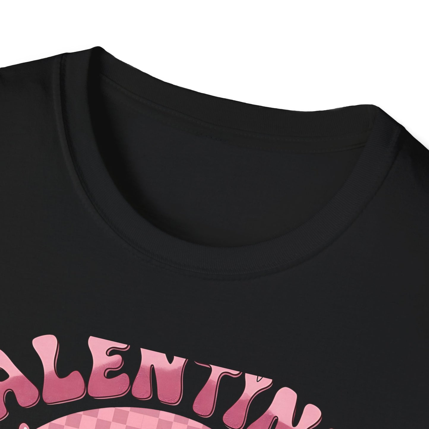 Sparkly Heart Eyes Smiley Valentines Vibes T-Shirt | Trendy Groovy Pink Love Tee for Her