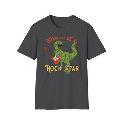Epic Born to be a Rock Star T-Rex T-Shirt - Roaring Dinosaur Guitar Tee | Music Lover & Dino Fan Gift