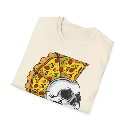 Epic Pizza Mohawk Skull T-Shirt | Radical Foodie & Punk Rock Style Tee | Unique Apparel for Men & Women