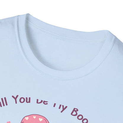 Adorable 'Will You Be My Boo' Ghost T-Shirt - Sweet Valentine's Day Proposal Tee - Cute Romantic Gift Apparel