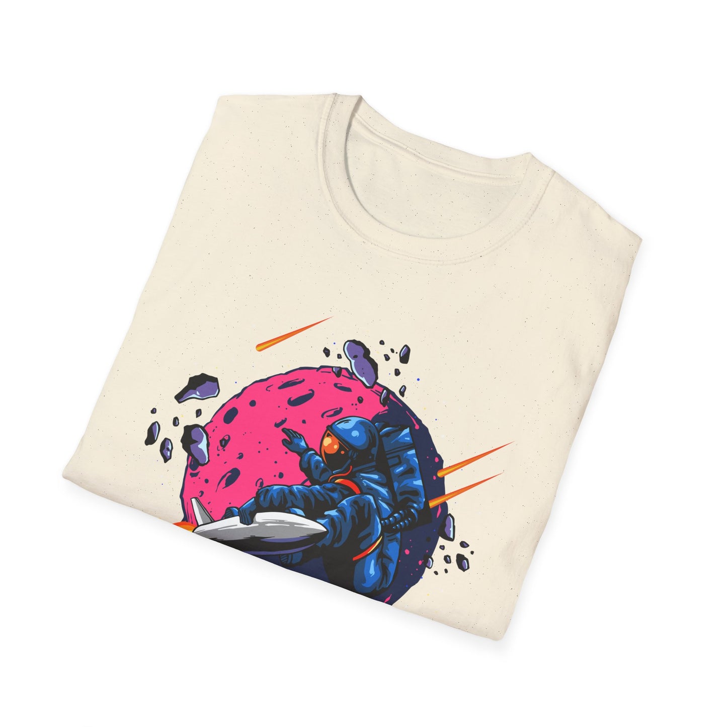Epic Space Surfer Astronaut T-Shirt | Thrilling Galactic Rocket Ride Design Tee for Sci-Fi & Adventure Fans