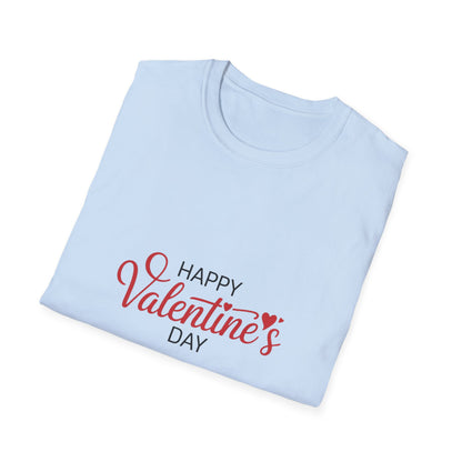 Romantic Happy Valentine's Day T-Shirt | Script Love Hearts Tee for Couples & Sweethearts | Perfect V-Day Gift