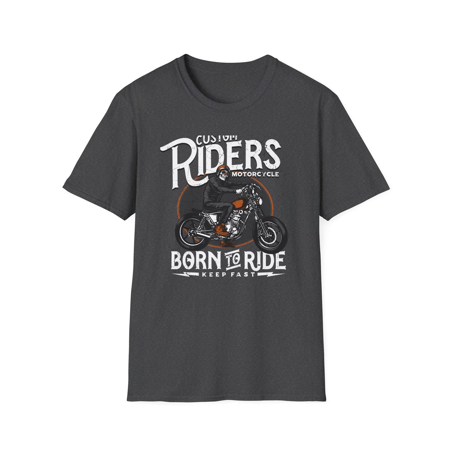 Epic Custom Riders T-Shirt - Skull Biker Motorcycle Tee - Vintage Distressed Grunge Apparel for Men & Women