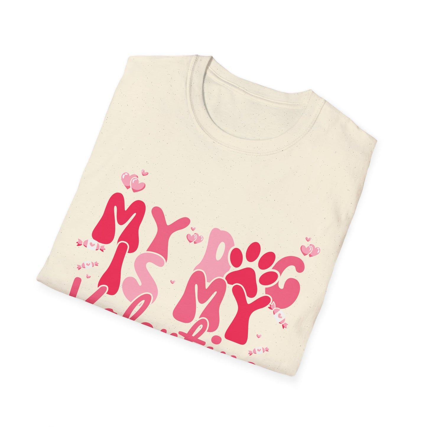 Adorable "My Dog Is My Valentine" T-Shirt | Sweet Paw Print Pet Lover's Tee | Heartfelt Valentine's Day Gift