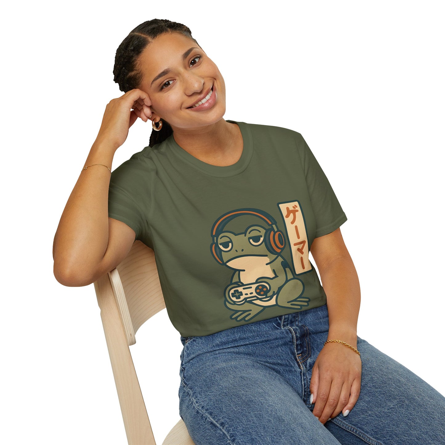 Gamer Frog Headphones Graphic T-Shirt