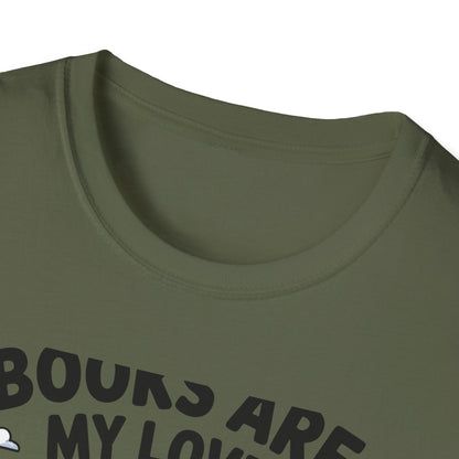 Adorable Reading Ghost T-Shirt | “Books Are My Love Language” Pink Cowboy Ghost Tee | Unique Book Lover Gift