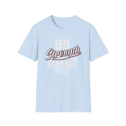 Inspiring Strength & Courage T-Shirt | Vintage 89 Brooklyn NYC Athletics Dept. Tee | Bold Gym & Sportswear Gift