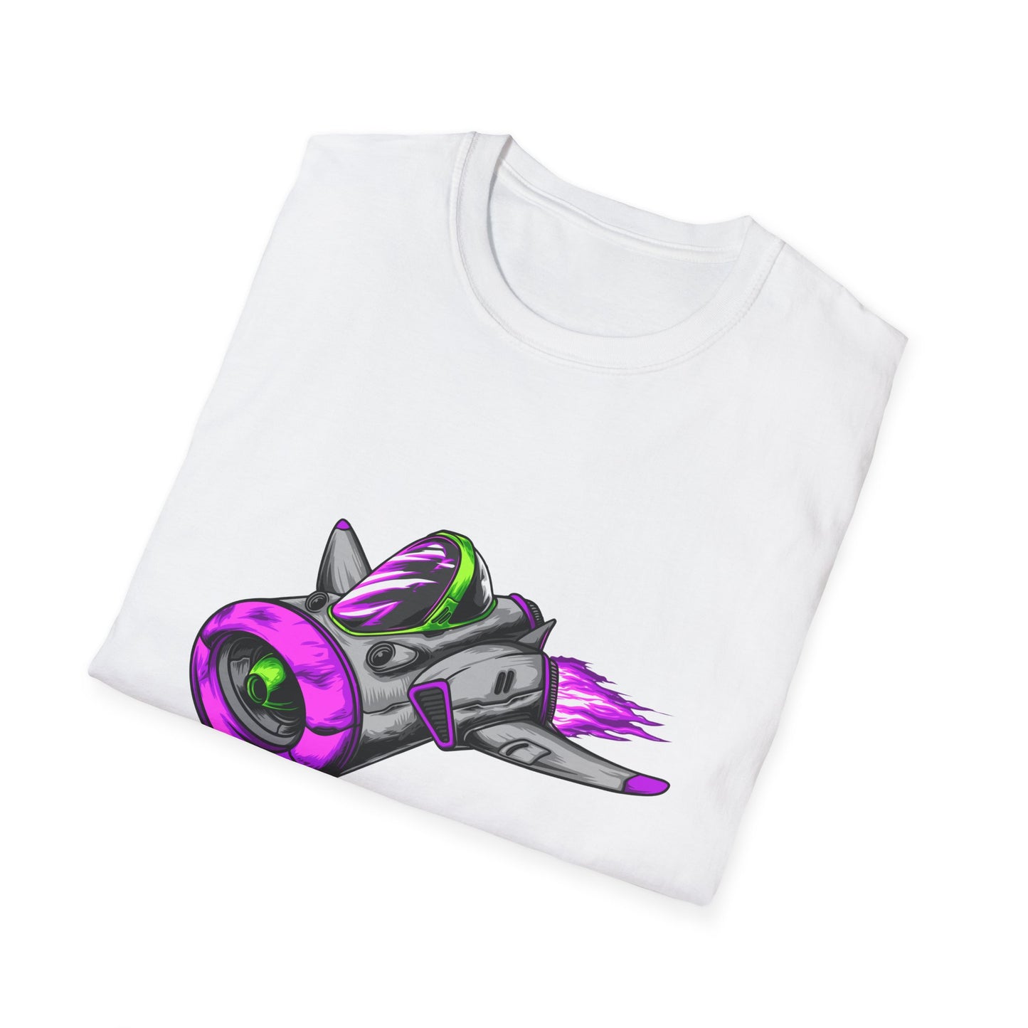 Epic Futuristic Spaceship T-Shirt | Vibrant Retro Sci-Fi Jet Design for Gamers & Space Enthusiasts