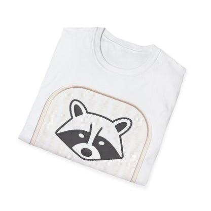 Hilarious "Snacks Required" Raccoon T-Shirt | Cute Embroidered Look Animal Lover Tee for Foodies & Casual Wear