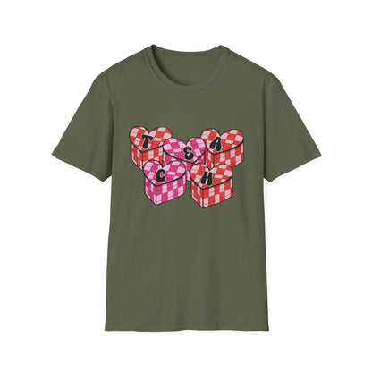 Heartfelt TEACH Hearts T-Shirt | Groovy Valentine's Gift for Educators | Trendy Teacher Appreciation Tee
