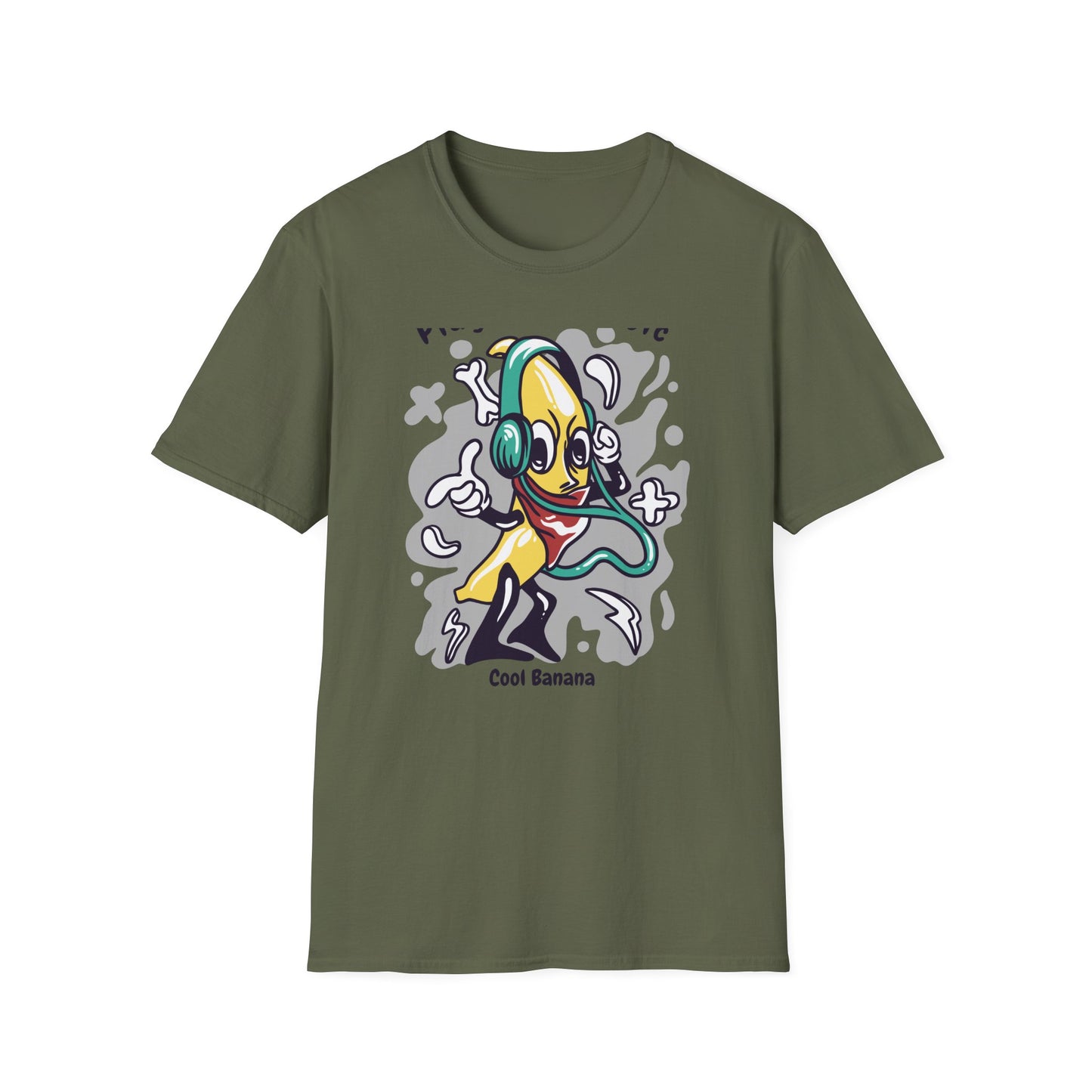 Epic Play Your Music Cool Banana T-Shirt | Retro Cartoon DJ Tee for Music Lovers | Vibrant & Unique Graphic Apparel