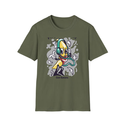 Epic Play Your Music Cool Banana T-Shirt | Retro Cartoon DJ Tee for Music Lovers | Vibrant & Unique Graphic Apparel