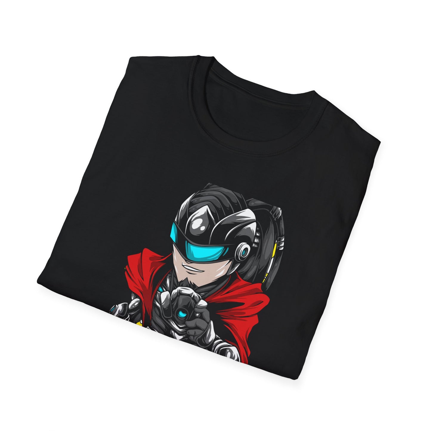 Dynamic Cyberpunk Graffiti T-Shirt - Futuristic Street Art Hero Tee for Gamers & Urban Artists