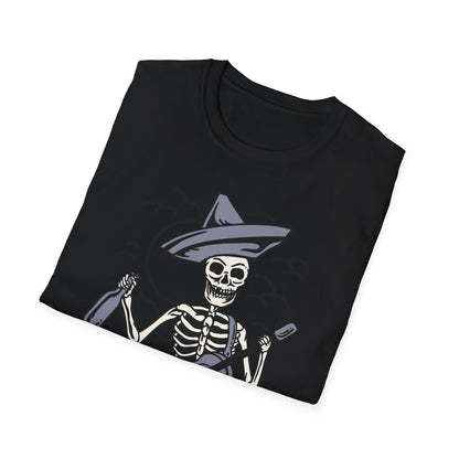 Screaming Skeleton Mariachi Band T-Shirt | Edgy Guitar & Tequila Skull Tee for Music Lovers & Day of the Dead Fans