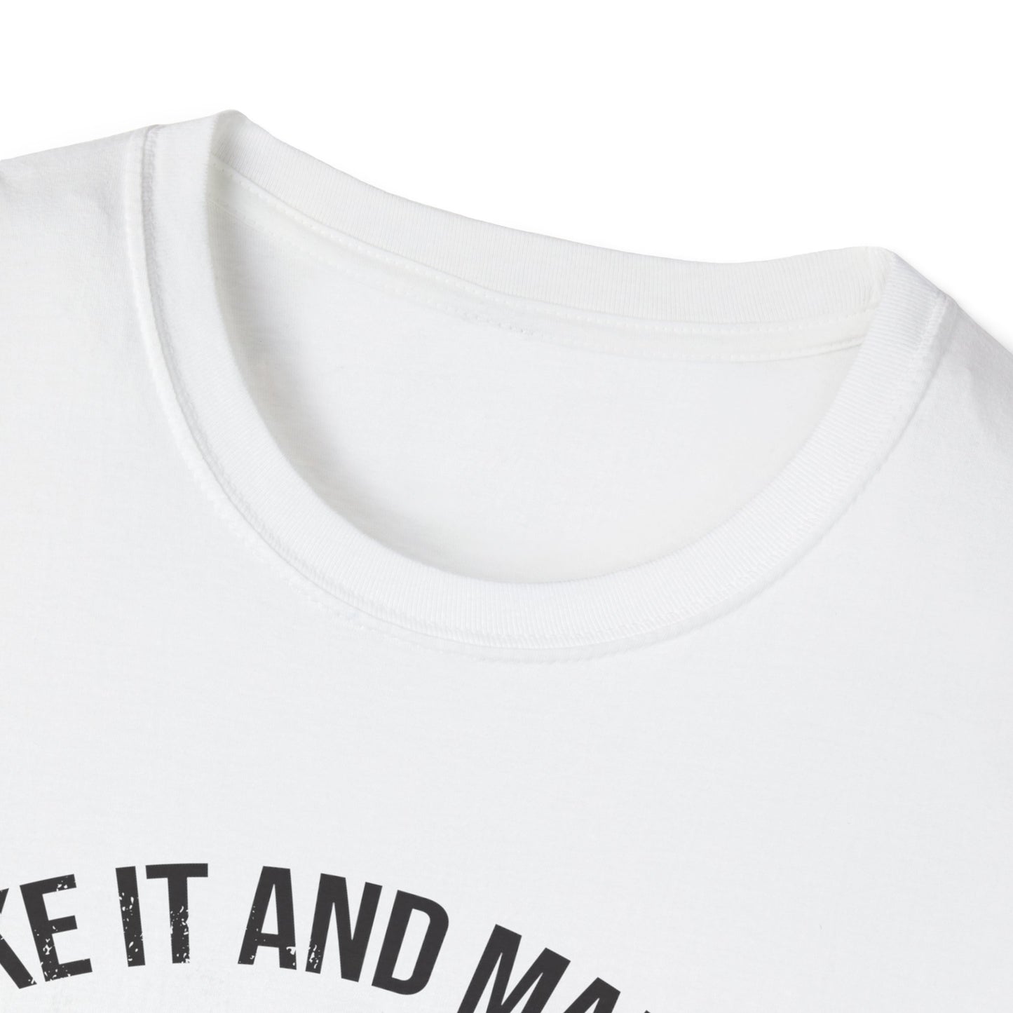 Bold Fake It And Make It Skull Smiley T-Shirt | Edgy Motivational Grunge Tee | Standout Statement Apparel