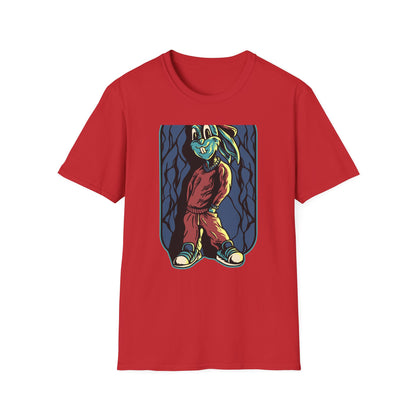 Cool Hip Hop Rabbit T-Shirt | Trendy Streetwear Bunny Tee | Vibrant Urban Animal Design | Unique & Awesome Unisex Apparel