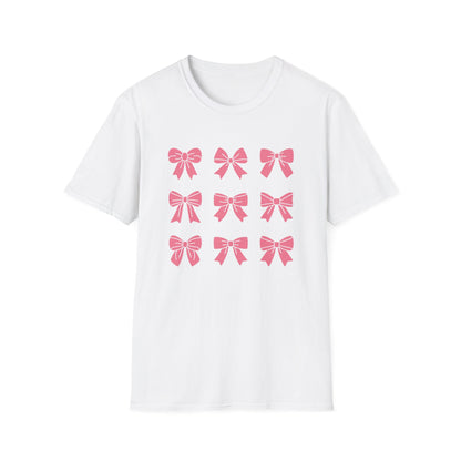 Charming Pink Bows T-Shirt | Adorable Coquette Aesthetic Tee for Women & Girls | Sweet Girly Fashion Top Gift