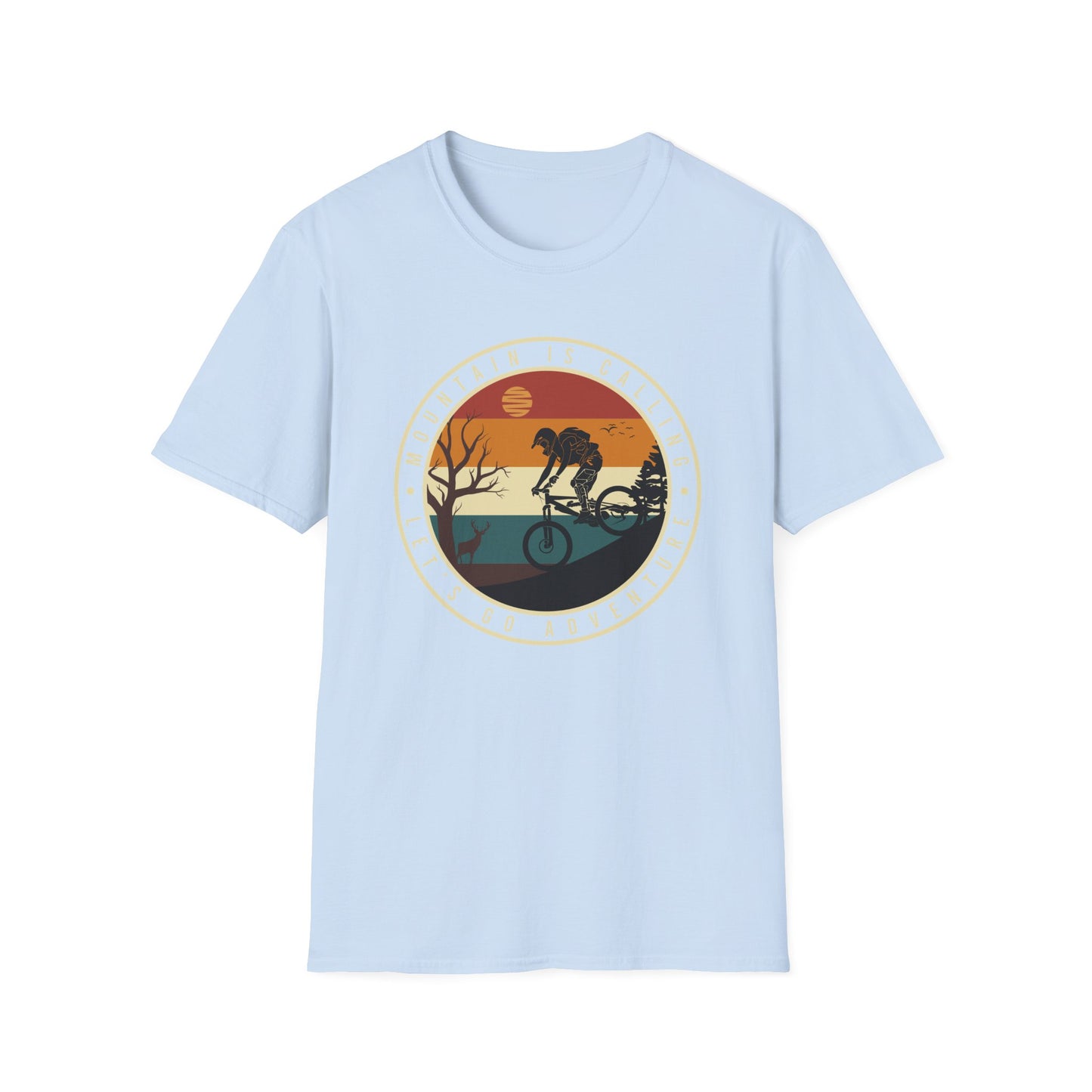 Epic Mountain Is Calling Adventure T-Shirt - Retro Mountain Biking & Nature Tee for Outdoor Enthusiasts