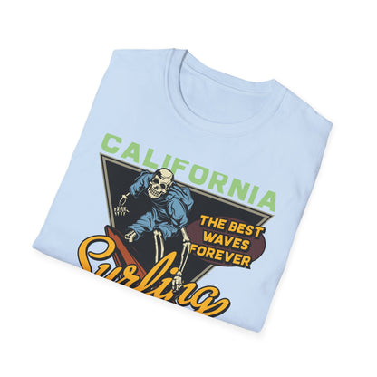 Rad Vintage California Skeleton Surfer T-Shirt - Ultimate Waves Paradise Tee