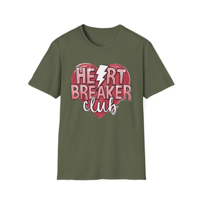 Heartbreaker Club Lightning Bolt T-Shirt | Sassy Women's Edgy Tee | Anti-Valentine's Trendy Top