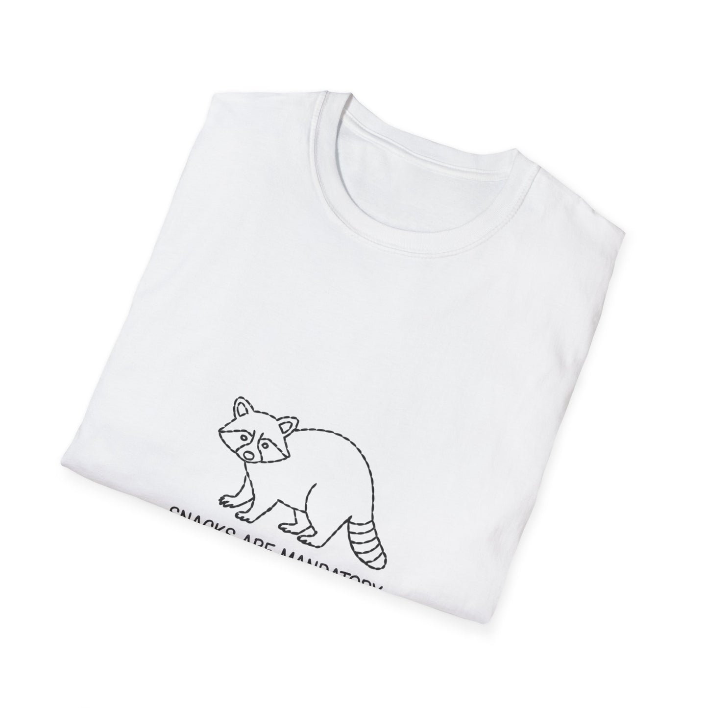 Hilarious Raccoon "Snacks Are Mandatory" T-Shirt | Funny Food Lover Tee | Cute Animal Gift
