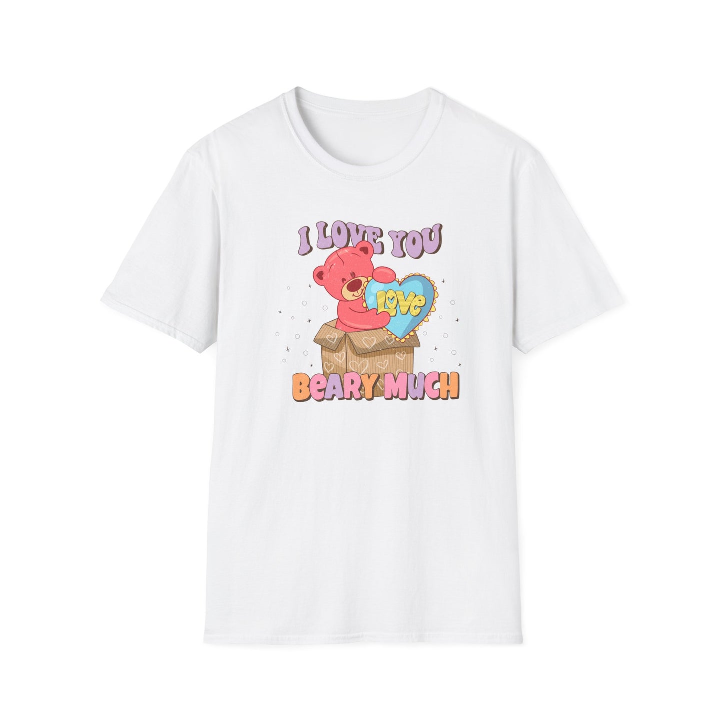 Expressive 'I Love You Beary Much' Teddy Bear T-Shirt - Adorable Love Heart Pun Tee - Sweet Valentine's Day & Anniversary Gift