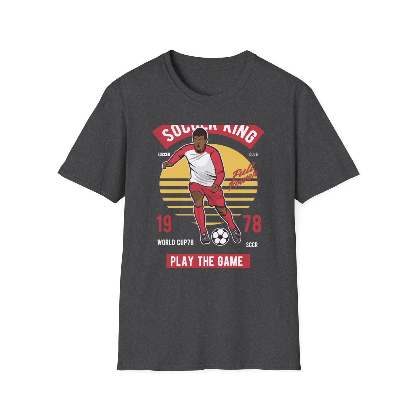 Epic Soccer King T-Shirt - Vintage Football Player Tee for Men & Fans - "Play The Game" Power Design