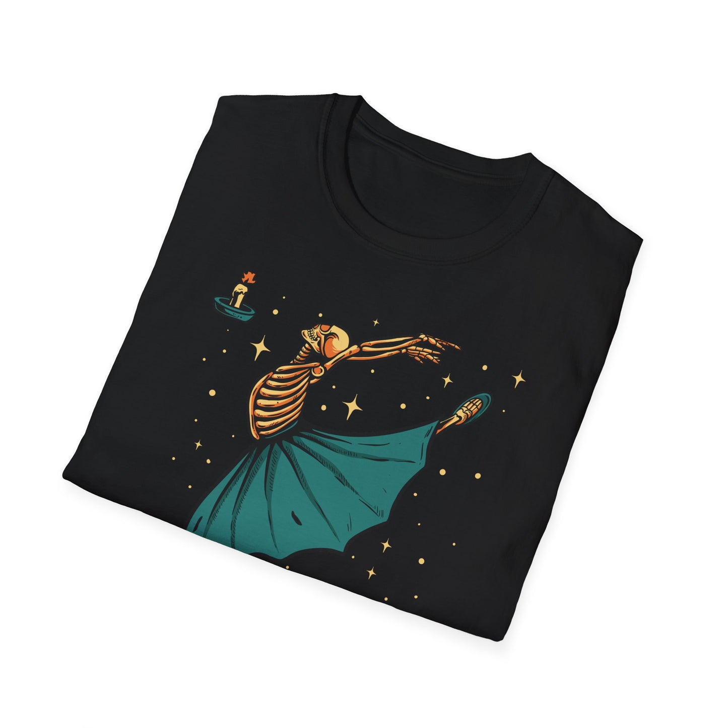 Enchanting Skeleton Ballerina T-Shirt | Mystical Dance Goth Tee | Unique Spooky Chic Apparel for Halloween & Beyond