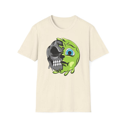 Epic Melting Skull & Slime T-Shirt - Vibrant Half-Skull Gooey Monster Graphic Tee for Edgy & Alternative Style