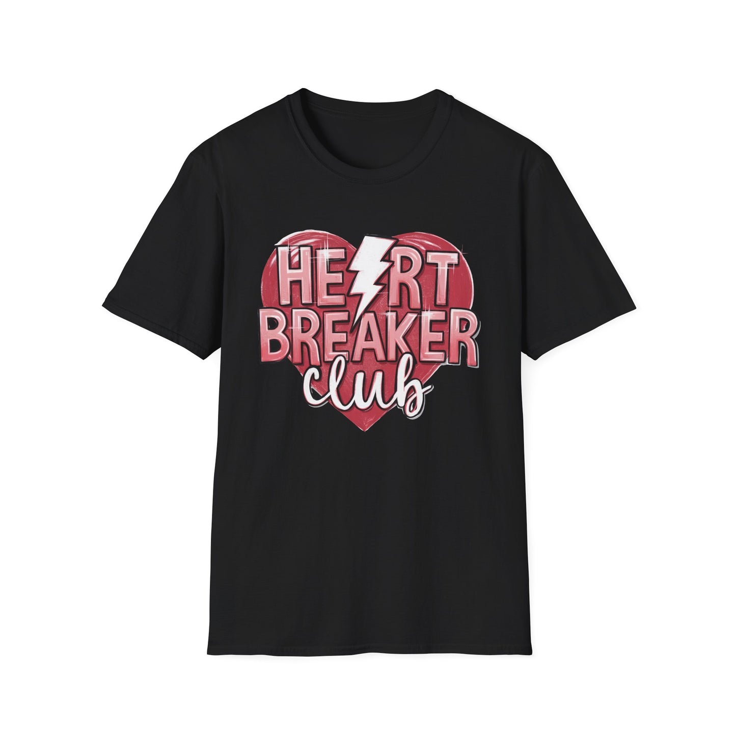 Heartbreaker Club Lightning Bolt T-Shirt | Sassy Women's Edgy Tee | Anti-Valentine's Trendy Top