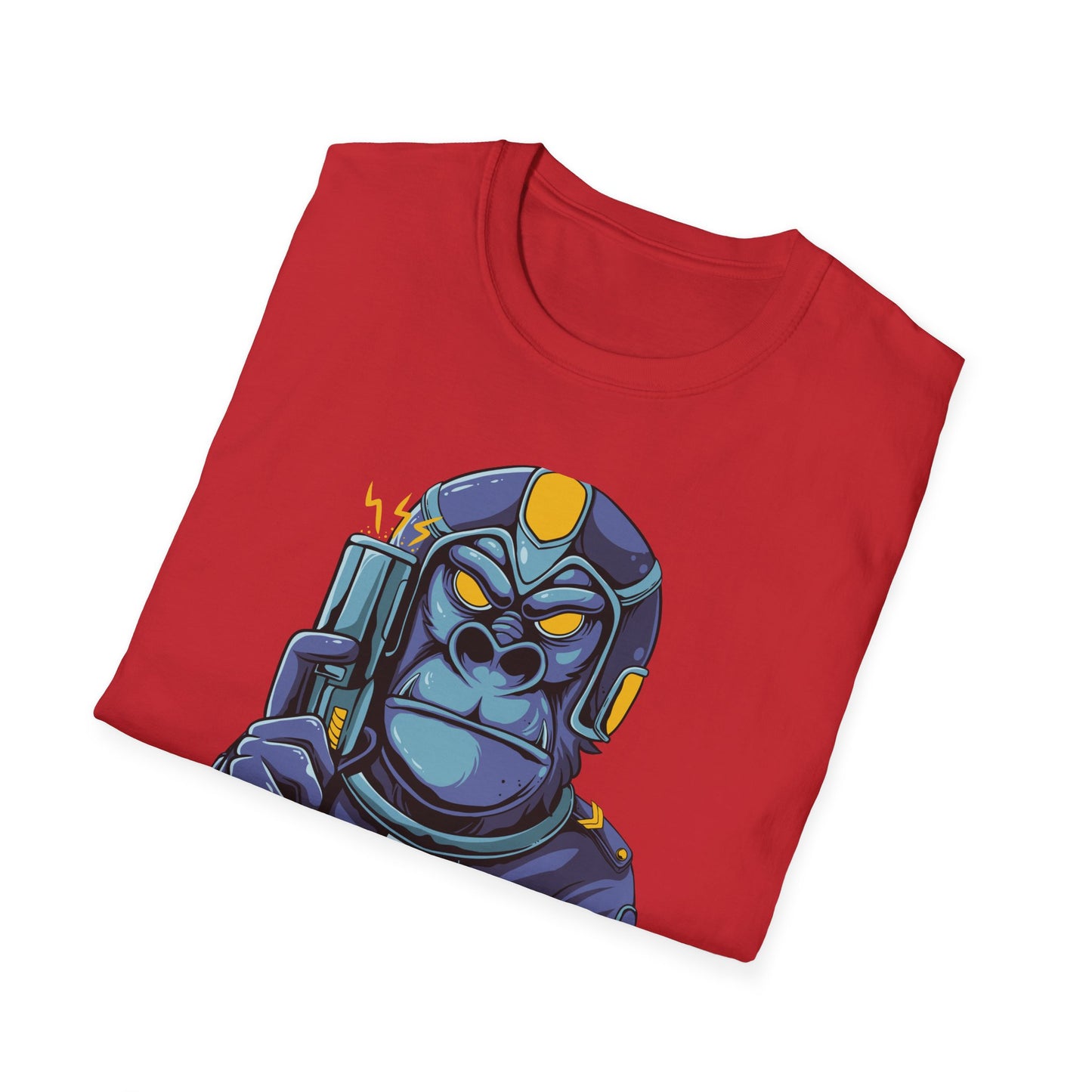 Epic Space Soldier Gorilla T-Shirt: Fierce Sci-Fi Ape Blaster Tee - Galactic Warrior Graphic for Gamers & Sci-Fi Fans