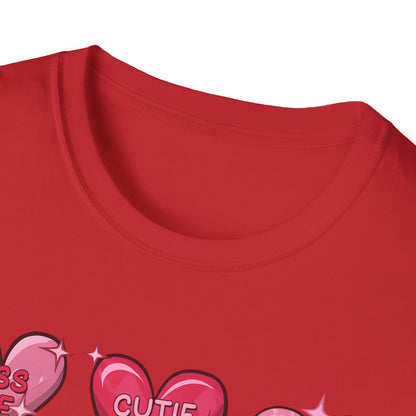 Charming Sweetheart Candy Hearts T-Shirt | Iconic Valentine's Day Love Messages Tee for Couples & Friends