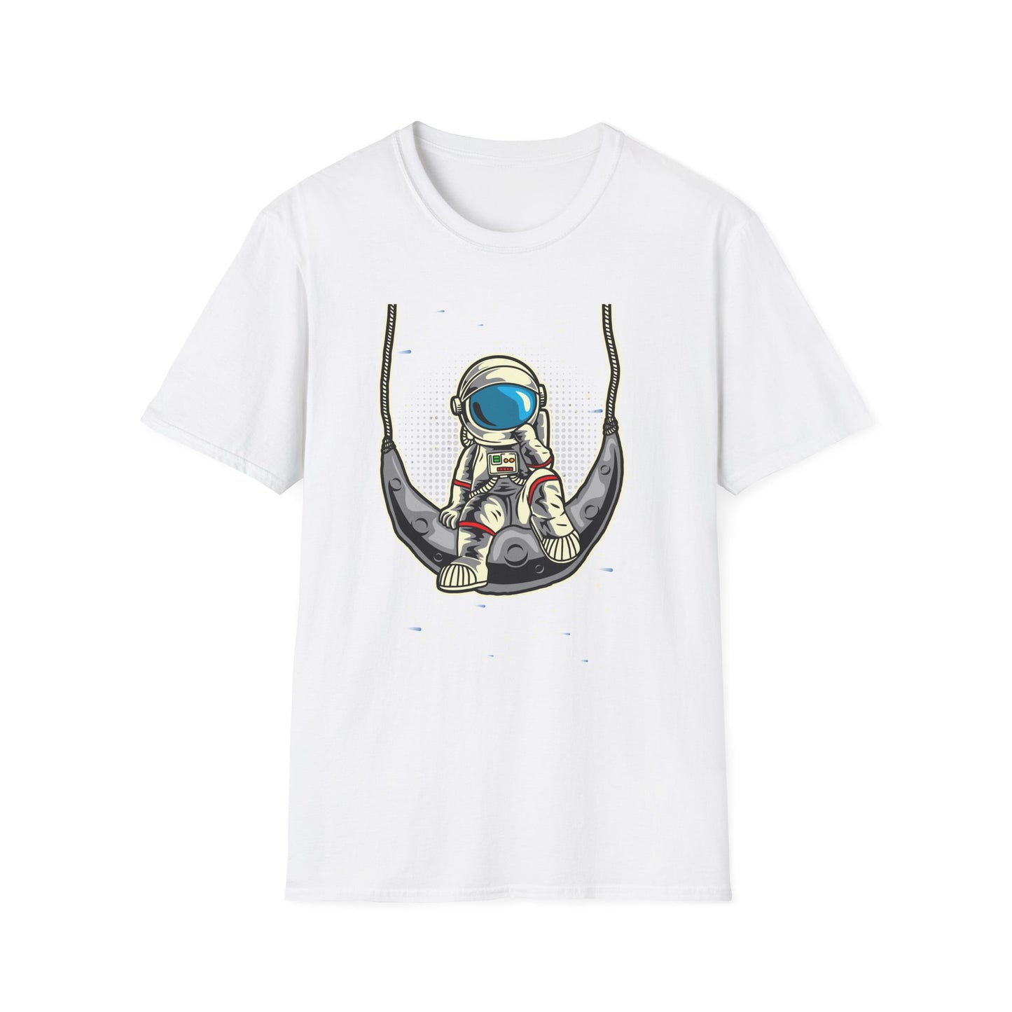 Cosmic Dreamer Astronaut Moon Swing T-Shirt | Unique Space Explorer Tee for Stargazers & Sci-Fi Fans