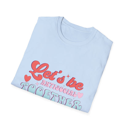 Let's Be Antisocial Together T-Shirt | Funny Retro Groovy Introvert Tee | Unique Best Friend & Couple Gift