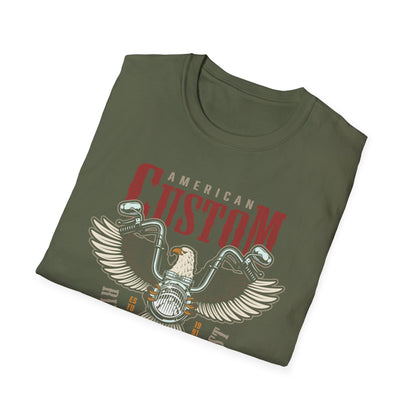 Legendary American Custom Eagle Motorcycle T-Shirt - Bold Biker Ride Fast or Die Last Tee, Vintage Chopper Enthusiast Gift