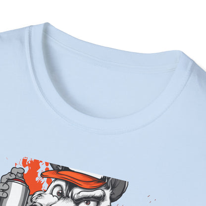 Unleash Your Inner Rebel: Epic Graffiti Rat T-Shirt - Bold Street Art Rodent Design with Spray Can for Urban Style