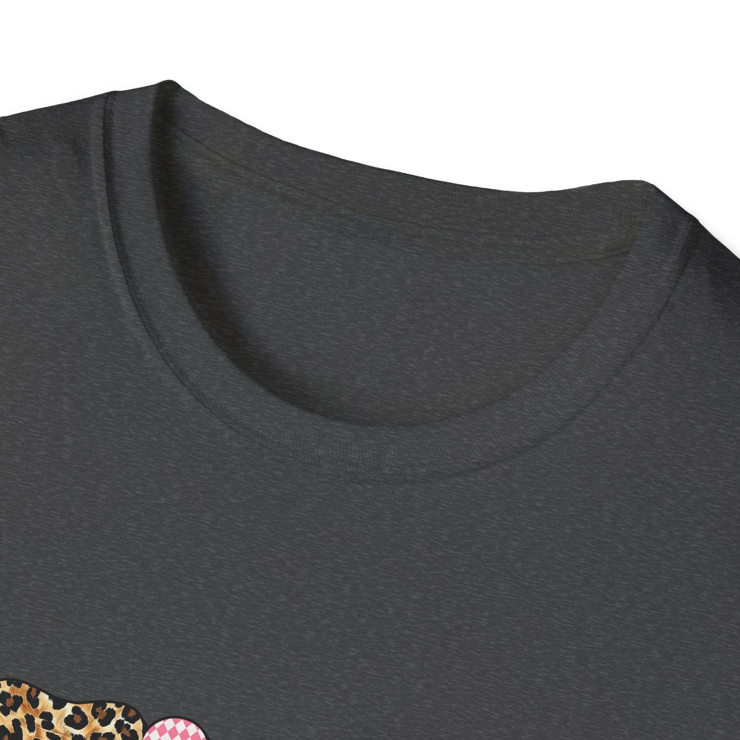 Edgy "Stupid Cupid" T-Shirt - Sarcastic Anti-Valentine's Day Tee with Retro Leopard & Glitter Patterns