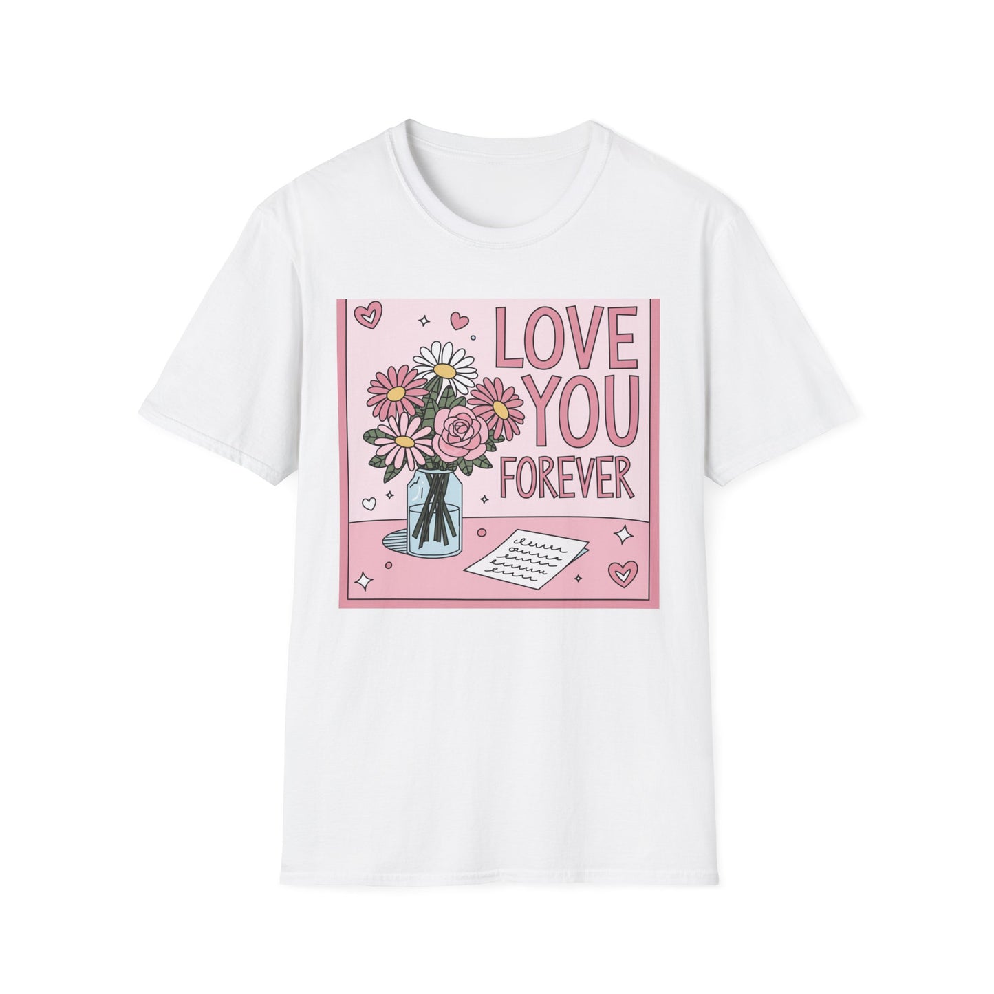 Love You Forever Floral T-Shirt | Romantic Valentine's Day Tee | Sweet Anniversary Gift for Her