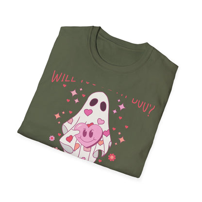 Spooky-Cute 'Will You Be My Boo?' Ghost T-Shirt | Adorable Valentine's Day & Romantic Partner Gift