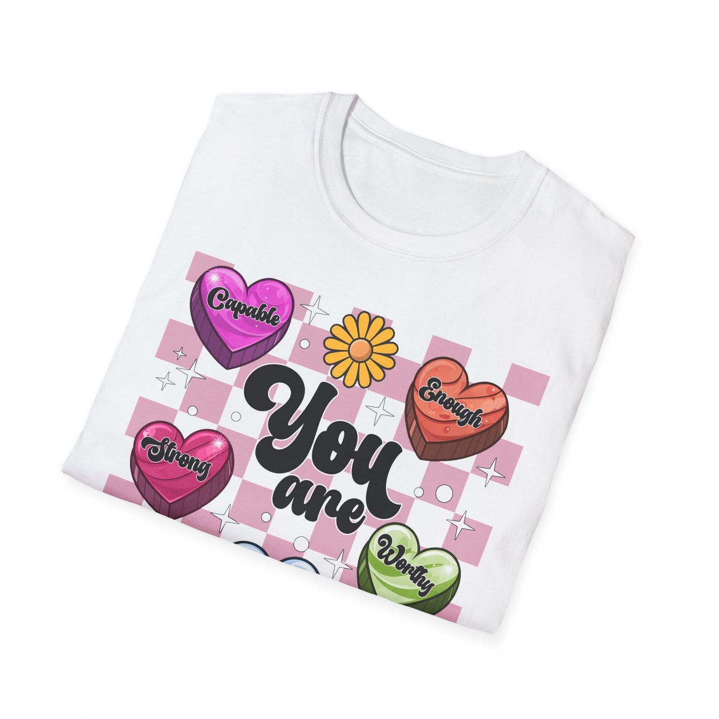 Groovy Empowering 'You Are' Affirmation T-Shirt - Vibrant Self-Love & Positive Vibes Tee for Women & Teens